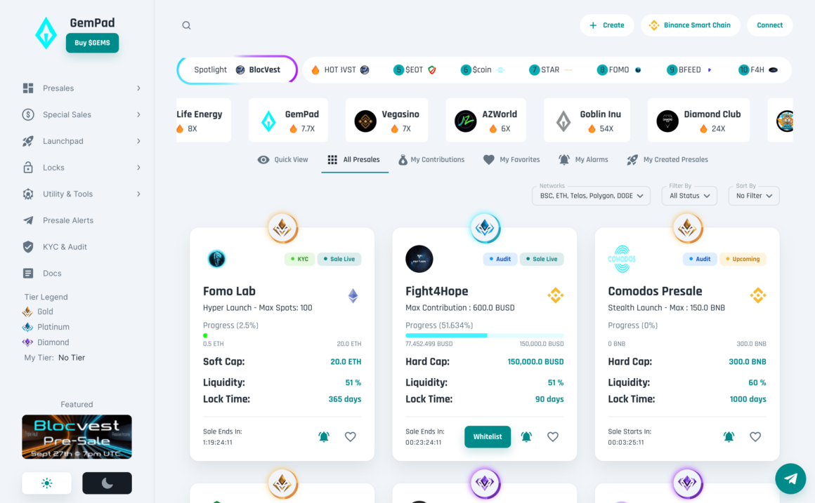 crypto token launchpads