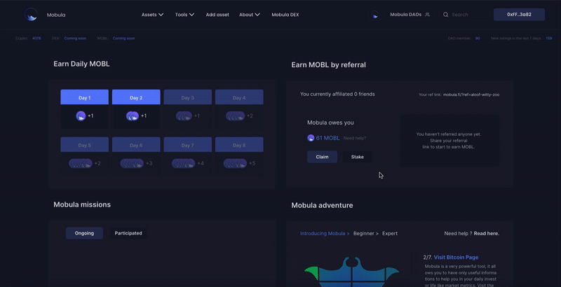 Can't claim $MOBL tokens