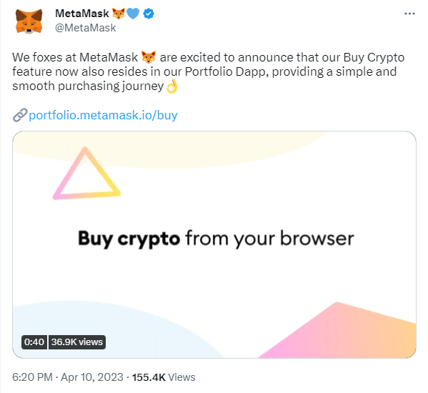 MetaMask Tweet