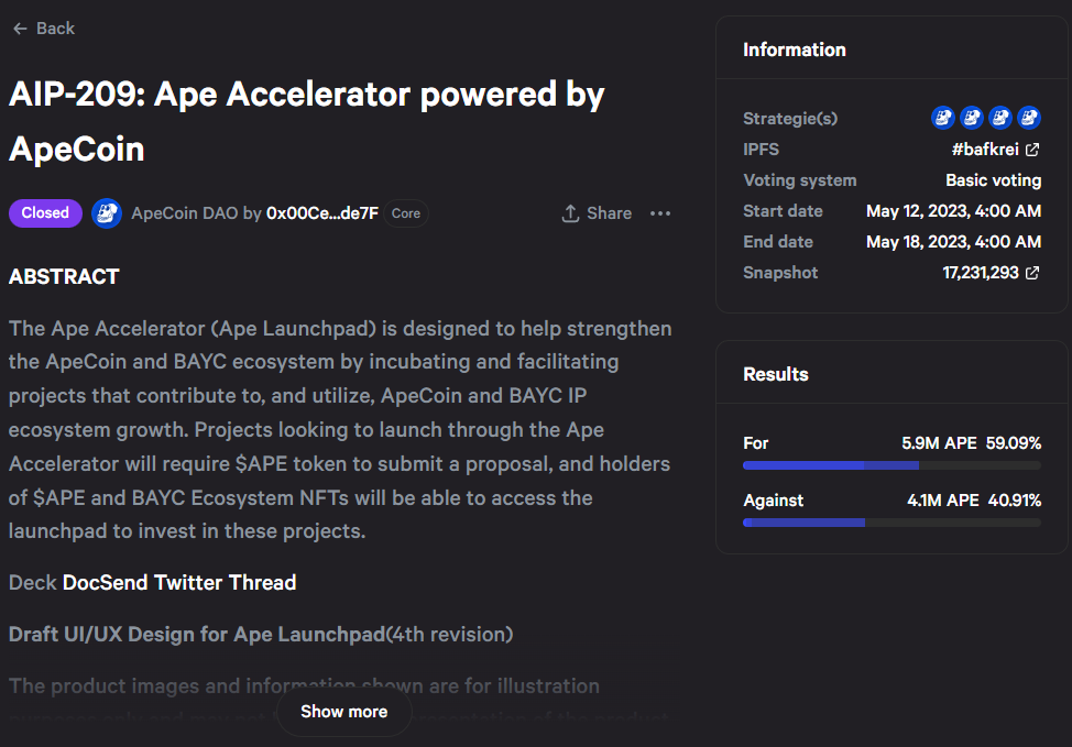 ApeCoin DAO Proposal