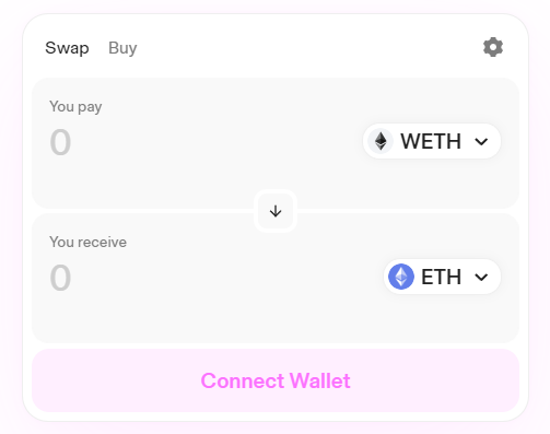 Process For Unwrapping Ether (WETH)